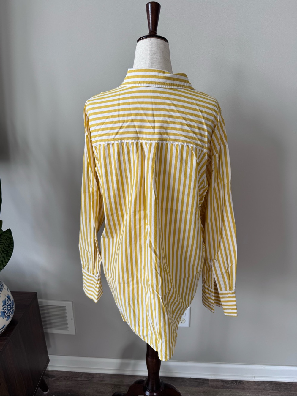 Nine West Yellow Striped Button-Front Shirt - Picture 2 of 6